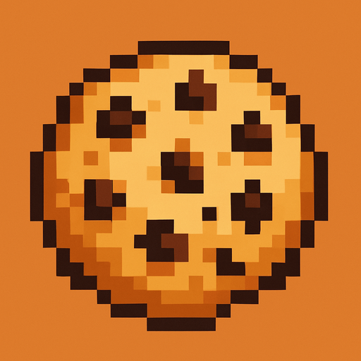 Pixel art  cookie.
In-Game asset.  2d.  High contrast.  No shadows