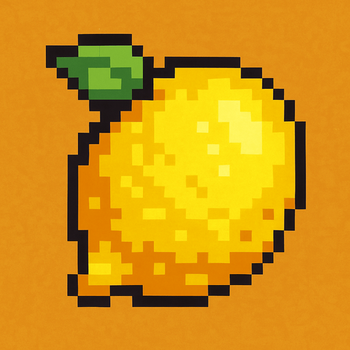 pixel art of a lemon.
In-Game asset.  2d.  High contrast.  No shadows
