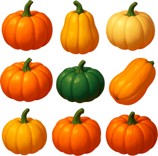 Pack of different pumpkin, painted 3D pumpkin, without black lines around it!
In-Game asset.  High contrast.  No shadows. 3D