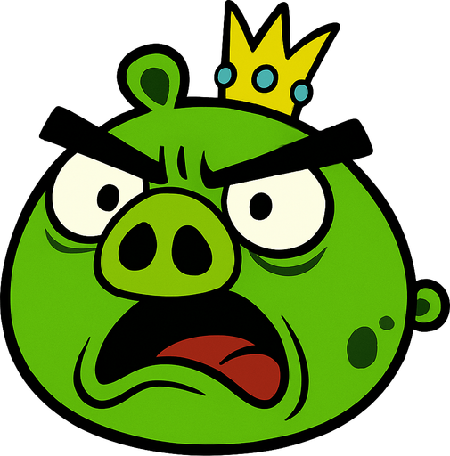 Angry birds 2 King pig.
In-Game asset.  2d.  High contrast.  No shadows