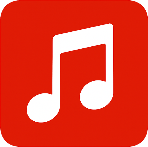 A single musical tile red.
In-Game asset.  2d.  High contrast.  No shadows