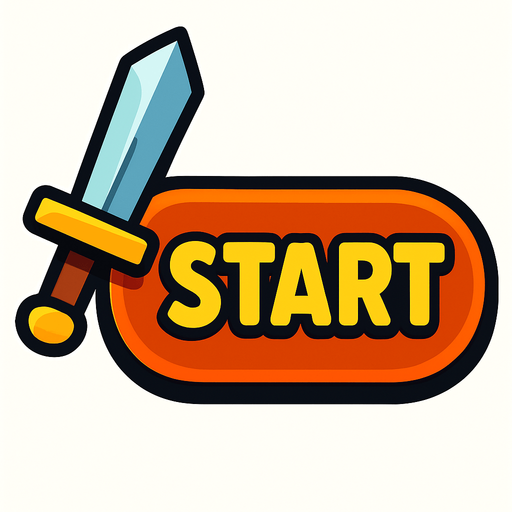 Sol tarafında kılıçlar olan start buton.
In-Game asset.  2d.  High contrast.  No shadows