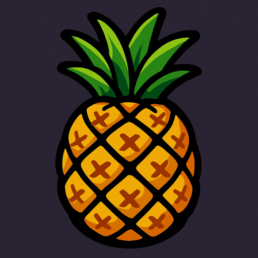 Pineapple.
In-Game asset.  2d.  High contrast.  No shadows