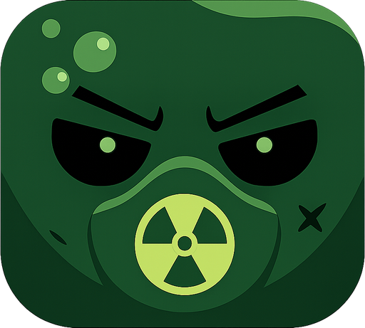 Bunun hiç birşey ni değiştirme sadece rengini koyu yeşil ve açık yeşil nükleer işareti koy ve arkaplanı olmasın