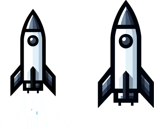 Rocket.
Single Game Texture. In-Game asset. 2d. Blank background. High contrast. No shadows.