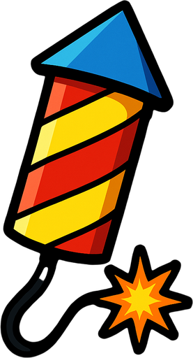 firework.
In-Game asset.  2d.  High contrast.  No shadows