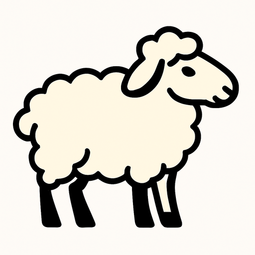 koyun beyaz.
In-Game asset.  2d.  High contrast.  No shadows