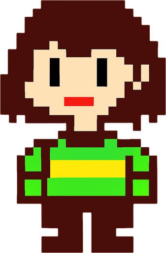 make chara from underatle.
In-Game asset.  2d.  High contrast.  No shadows