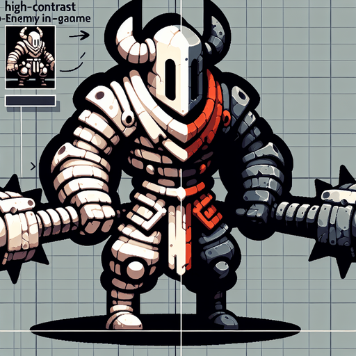 enemy.
Single Game Texture.  In-Game asset.  2d.  Blank background.  High contrast.  No shadows