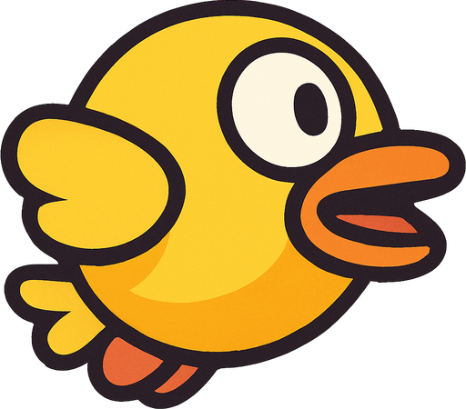 Bird flappy.
In-Game asset.  2d.  High contrast.  No shadows