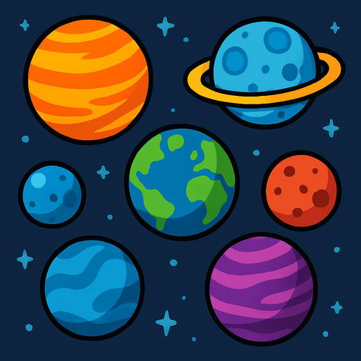 Image with planets in background.
In-Game asset.  2d.  High contrast.  No shadows