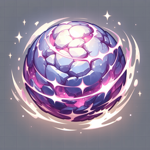 sehirli bir top pileart saldirmak icin top seklinde.
Single Game Texture.  In-Game asset.  2d.  Blank background.  High contrast.  No shadows