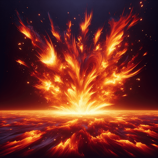 fire explosion on space.
Single Game Texture.  In-Game asset.  2d.  Blank background.  High contrast.  No shadows