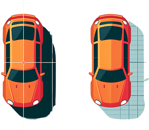 car top view design like in children's cartoons image.
Single Game Texture. In-Game asset. 2d. Blank background. High contrast. No shadows.