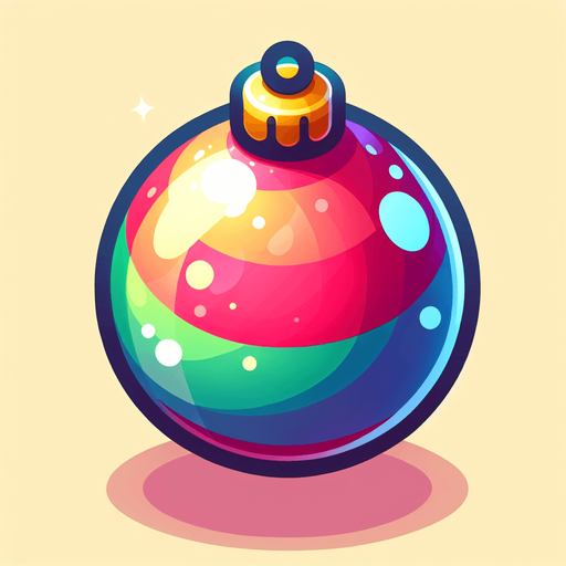 a christmas ball. plastic style. Single Game Texture. In-Game asset. 2d. Blank background. High contrast. No shadows.