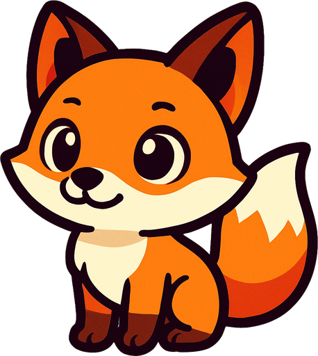 Animated, fox, cute,.
In-Game asset.  2d.  High contrast.  No shadows