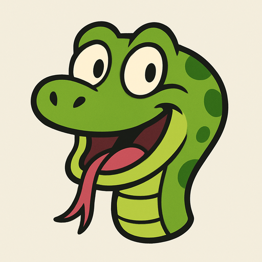 snake head.
In-Game asset.  2d.  No shadows. cartoon. animated. simple. funny
