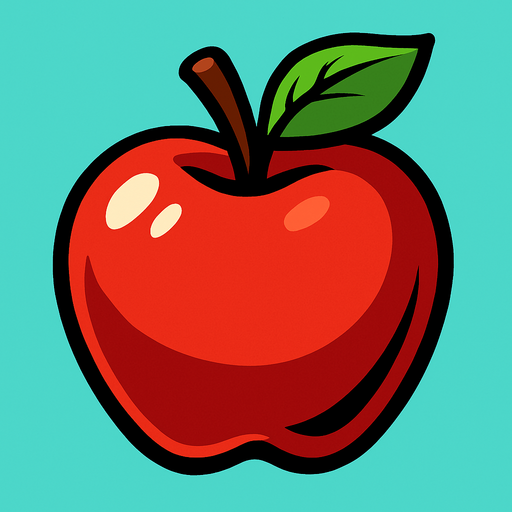 Apple.
In-Game asset.  2d.  High contrast.  No shadows