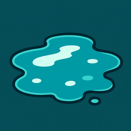 Water puddle.
In-Game asset.  2d.  High contrast.  No shadows