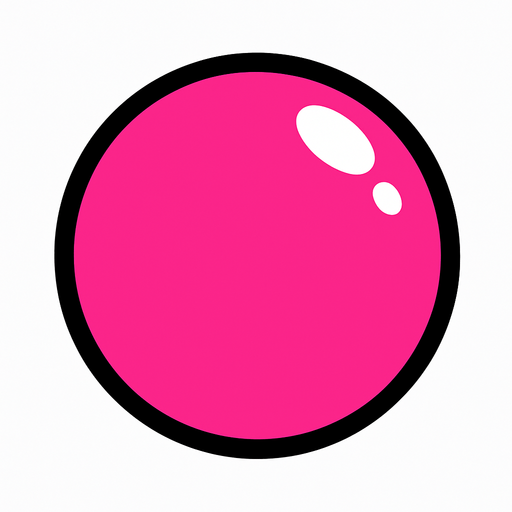 Pink ball.
In-Game asset.  2d.  High contrast.  No shadows
