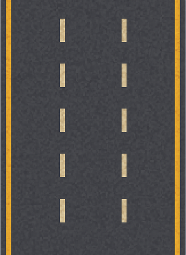 pixel art 2d road 3 lane top view
