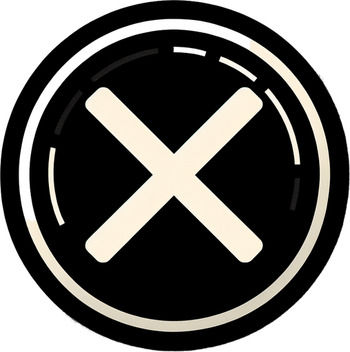 UI close button shoing an X symbol.
Single Game Texture. In-Game asset. 2d. Blank background. High contrast. No shadows.