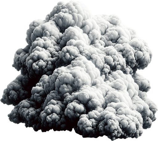 bunch clouds.
Single Game Texture.  In-Game asset.  Blank background.  High contrast.