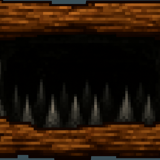 instead of grass add a whole with spikes at the bottom of it, keep it in 16 bit style