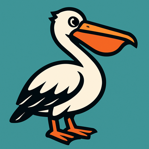 Pelican.
In-Game asset.  2d.  High contrast.  No shadows