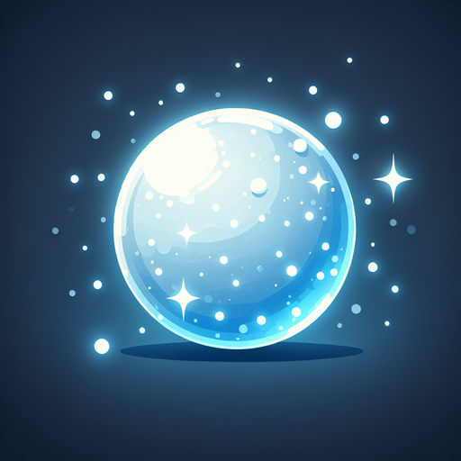snow ball with shining effects single.
Single Game Texture.  In-Game asset.  2d.  Blank background.  High contrast.  No shadows