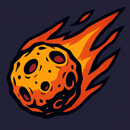 Meteor.
In-Game asset.  2d.  High contrast.  No shadows