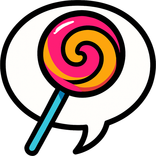 Bulle de sucette.
In-Game asset.  2d.  High contrast.  No shadows