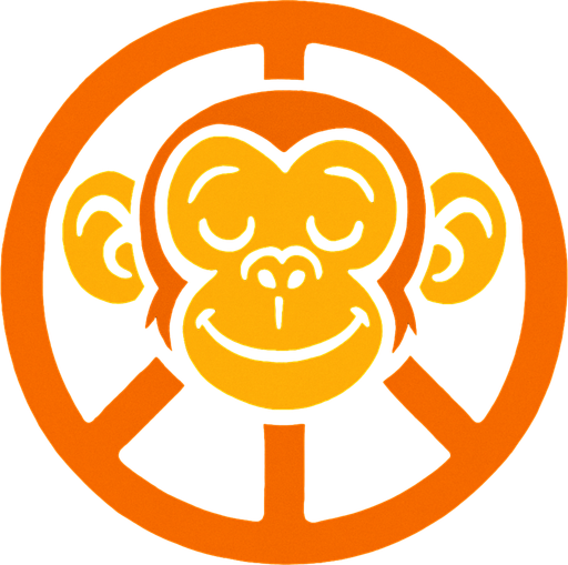 monkey in peace head.
In-Game asset.  2d.  High contrast.  No shadows