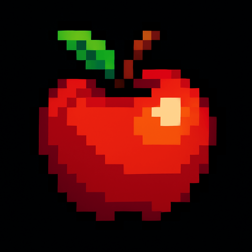 Quiero una manzana roja, en estilo 32 bits.
In-Game asset.  2d.  High contrast.  No shadows