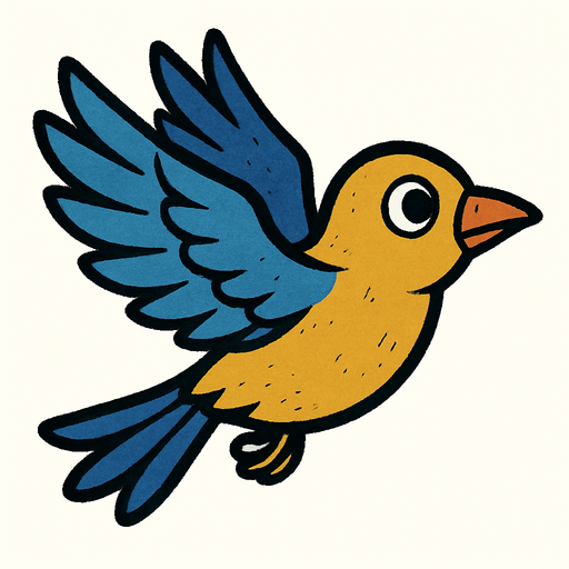 Oiseau qui vole.
In-Game asset.  2d.  High contrast.  No shadows