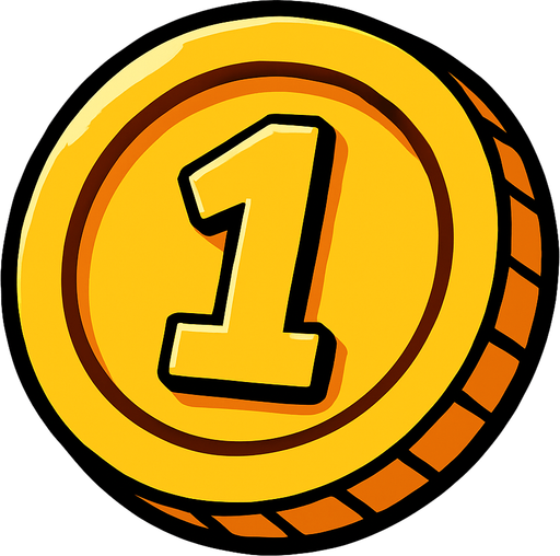 Coin.
In-Game asset.  2d.  High contrast.  No shadows