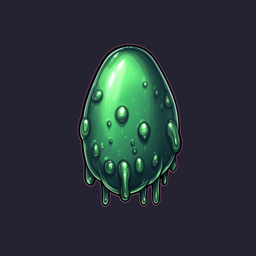 Single alien slime bullet, round.
Game Texture. In-Game asset. 2d. Pixelart. blank background. Low detail. High contrast.