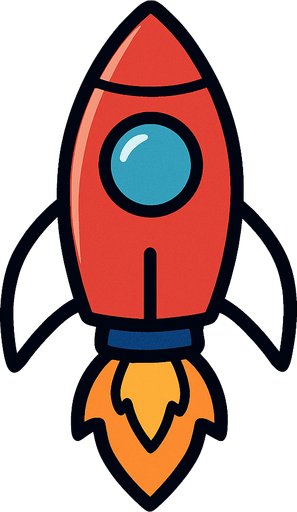 a rocket.
In-Game asset.  2d.  High contrast.  No shadows