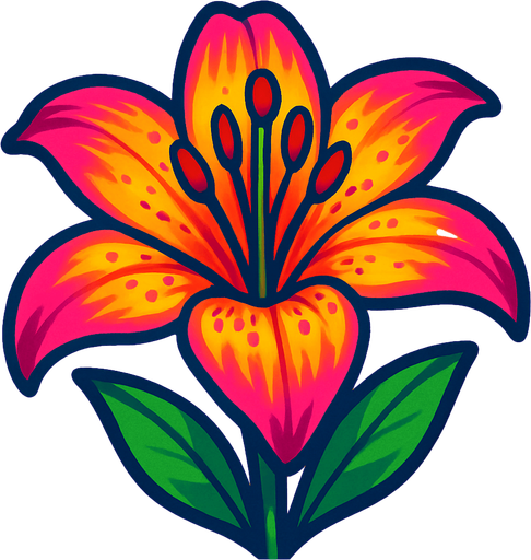 Lily. Front. Make it vibrant..
In-Game asset.  2d.  High contrast.  No shadows