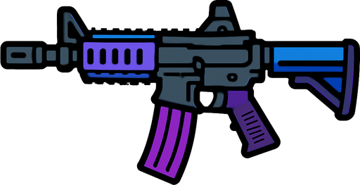 Rifle.
In-Game asset.  2d.  High contrast.  No shadows