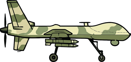 drone side view military drone. light camouflage
In-Game asset.  2d.  High contrast.  No shadows
