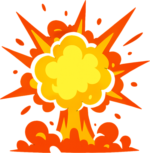 Explosion.
In-Game asset.  2d.  High contrast.  No shadows