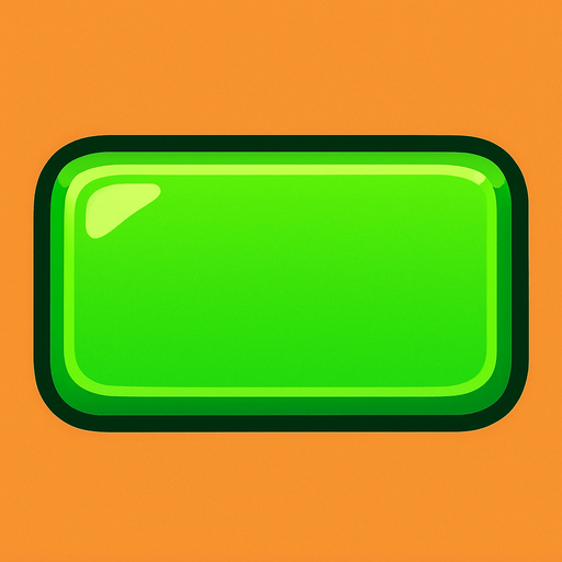 Green button rectangle.
In-Game asset.  2d.  High contrast.  No shadows
