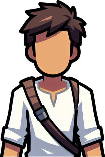 player.
Single Game Texture.  In-Game asset.  2d.  Blank background.  High contrast.  No shadows