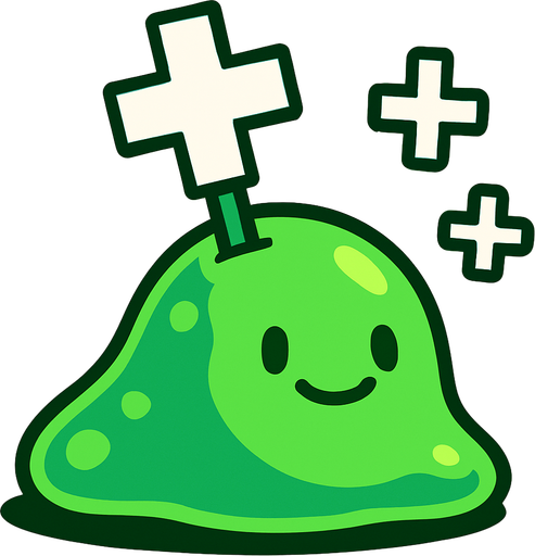 Slime enemy healer.
In-Game asset.  2d.  High contrast.  No shadows