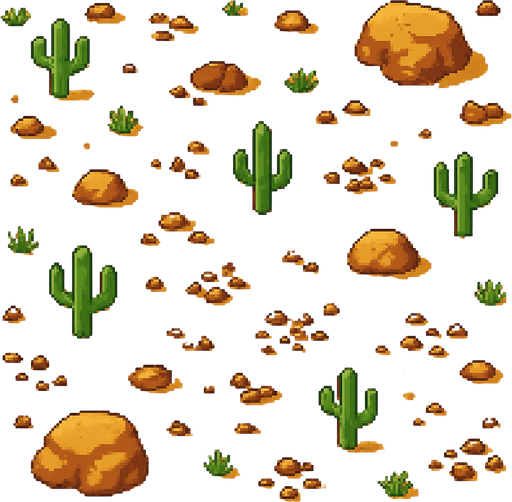 a background top down game pixel art desert.
In-Game asset.  2d.  High contrast.  No shadows