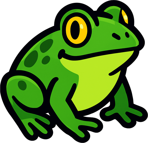 kurbağa.
In-Game asset.  2d.  High contrast.  No shadows