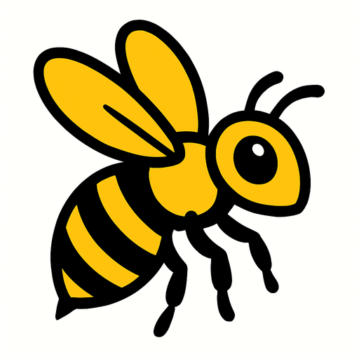Abeille jaune.
In-Game asset.  2d.  High contrast.  No shadows