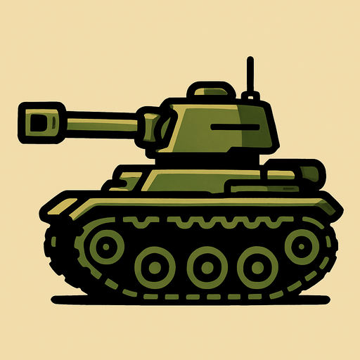 Yandan bakış tank.
In-Game asset.  2d.  High contrast.  No shadows