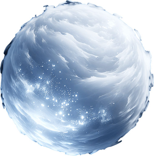 Ice spheres , Light, Blur, Imagination object, white..
Single Game Texture. In-Game asset. 2d. Blank background. High contrast. No shadows.